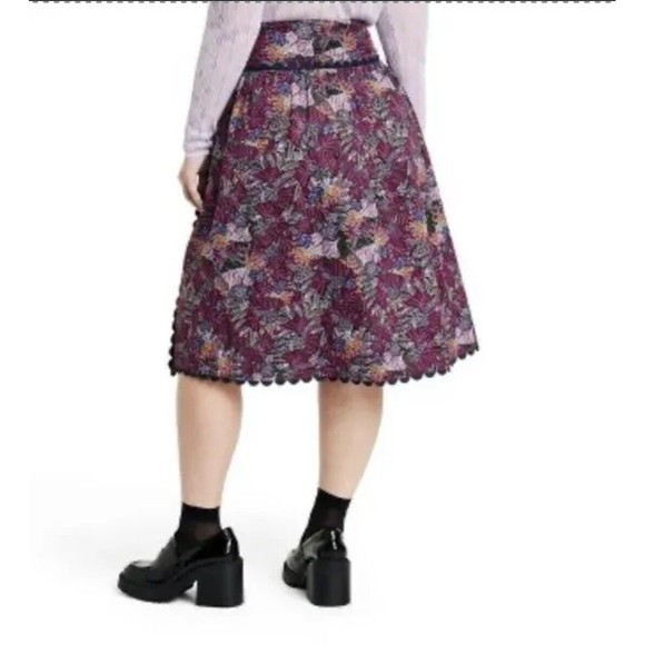 Kika Vargas x Target Skirt Size 2 Coral Reef Scallop Edge Midi Purple Print NWT - Picture 2 of 15